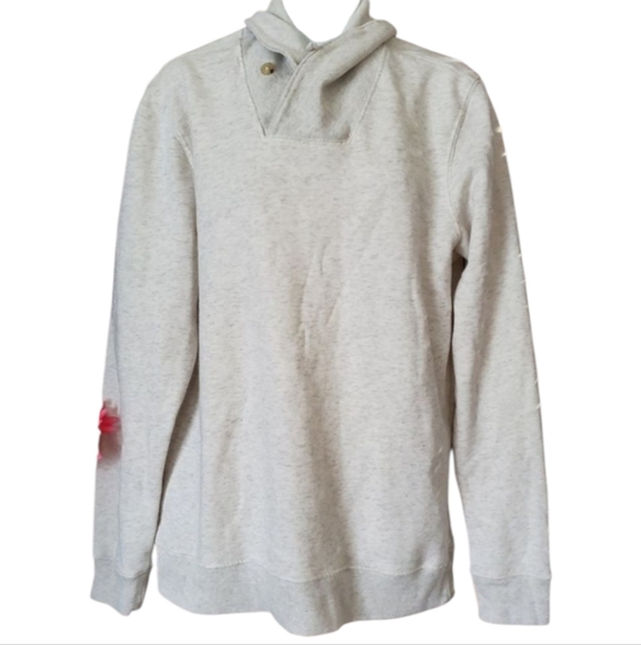 Old Navy Cream-colored sweatshirt with a long neck and one button - Picture 1 of 7